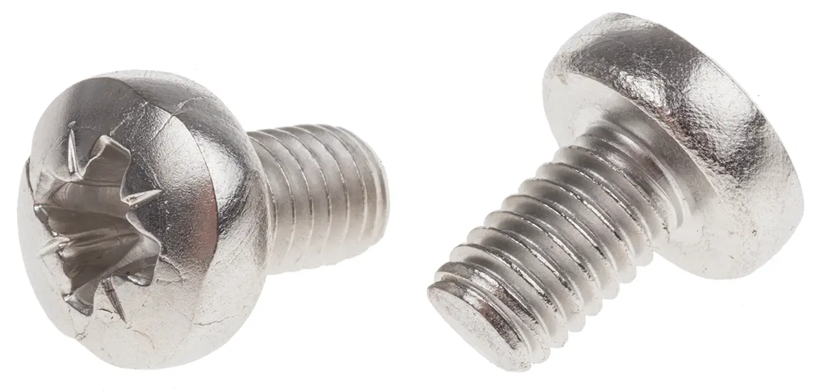 Produktfoto 1 von RS PRO Linsenkopf Pozidriv Schrauben A2, M6 x 10.0mm Edelstahl