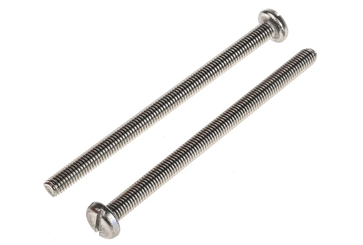 RS PRO Linsenkopf Schlitz Schrauben A2, M5 x 75.0mm Edelstahl
