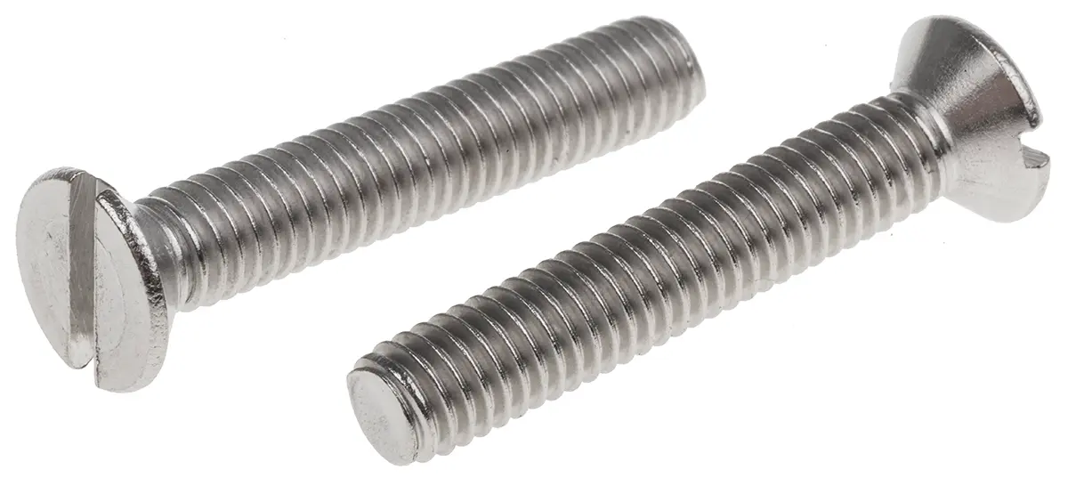 Produktfoto 1 von RS PRO Senkkopf Schlitz Schrauben A2, M6 x 35.0mm Edelstahl