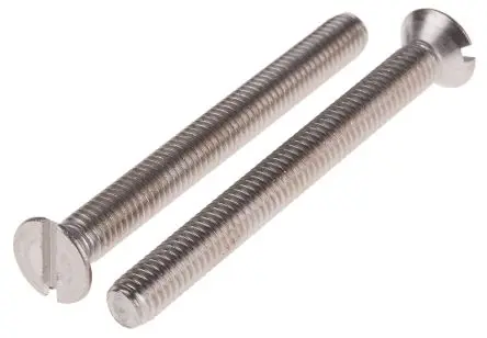 Produktfoto 1 von RS PRO Senkkopf Schlitz Maschinenschraube Edelstahl glatt 60.0 mm M6