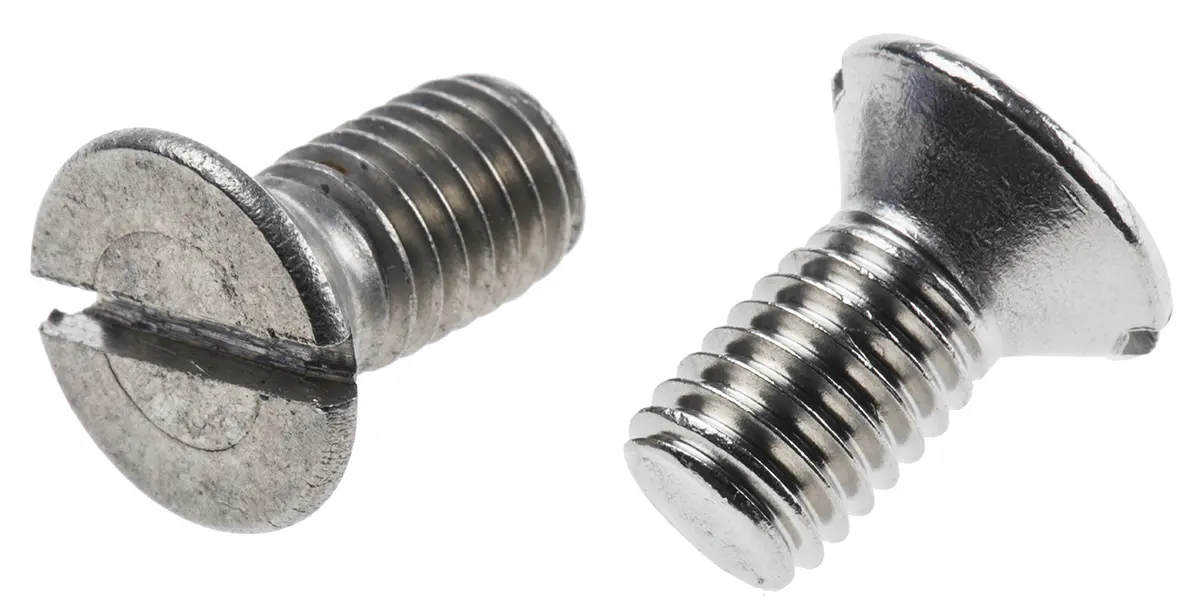 Produktfoto 1 von RS PRO Senkkopf Schlitz Schrauben A2, M8 x 16.0mm Edelstahl