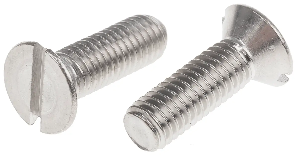 Produktfoto 1 von RS PRO Senkkopf Schlitz Schrauben A2, M8 x 25.0mm Edelstahl
