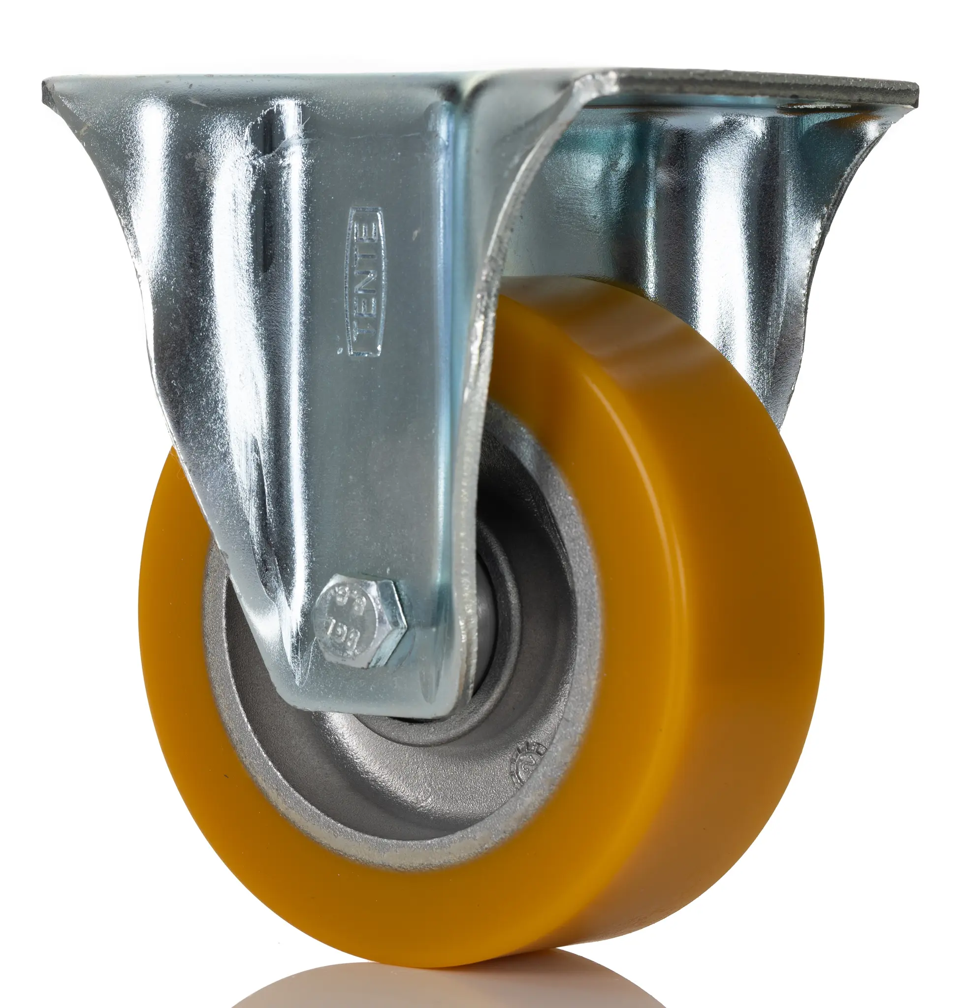 Produktfoto 1 von Tente Fest Lenkrolle, Rad ø 100mm, 300kg, Ges H. 130mm, Rad B. 40mm, 105 x 85mm, Platte, Polyurethan-Material