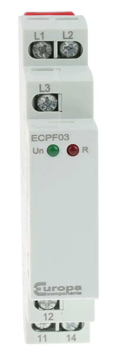 Produktfoto 1 von Relpol ECPF Überwachungsrelais 3-phasig, 1-poliger Umschalter DIN-Hutschiene