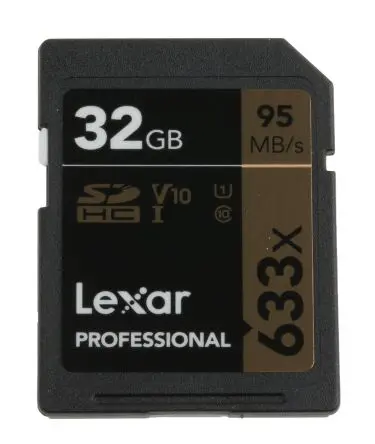 Produktfoto 1 von Lexar 32 GB 633x SDHC SD-Karte Klasse 10, SLC