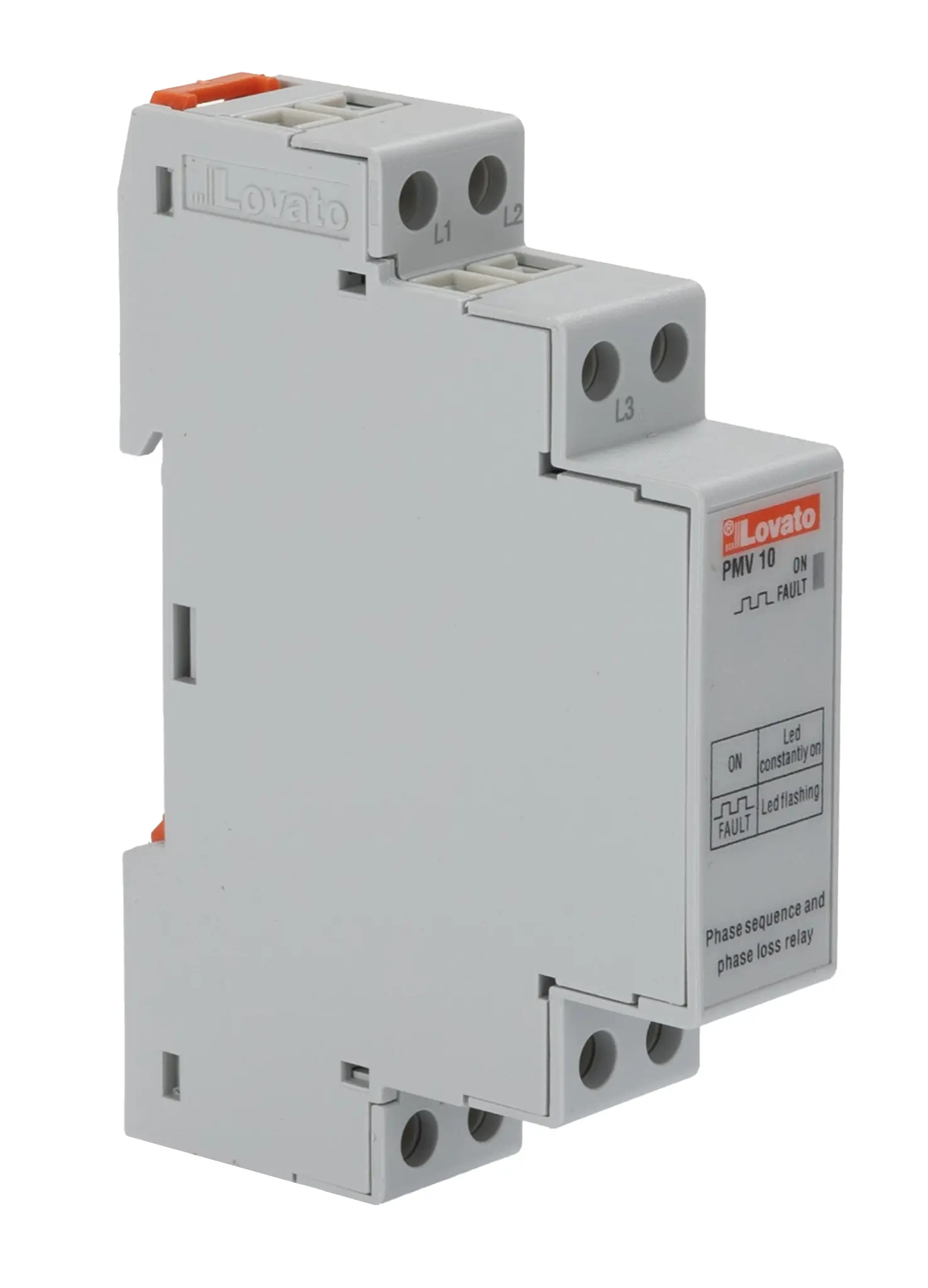 Produktfoto 1 von Lovato PMV10 Überwachungsrelais Maximal 400V ac 3-phasig, 1-poliger Wechsler Eigenversorgung DIN-Schienen