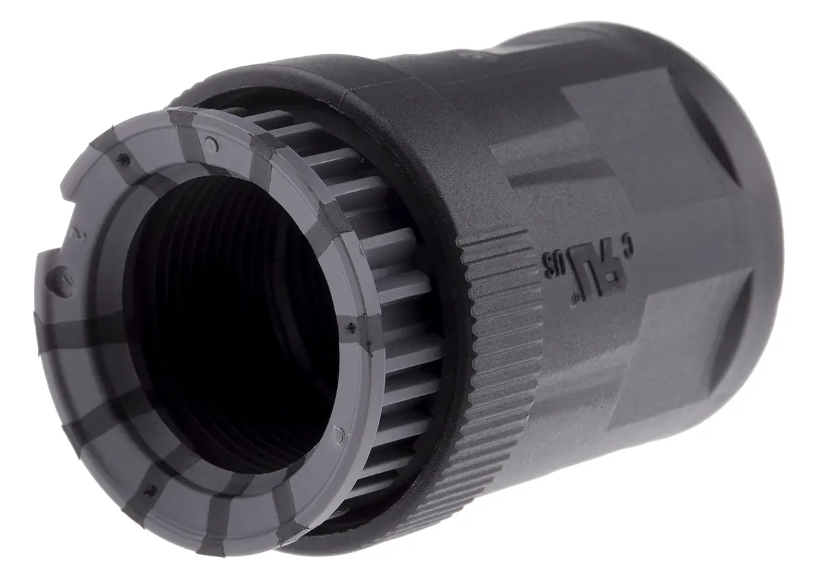 Produktfoto 1 von PMA KNH Messing Kabelrohr Befestigung Metrisches Metallgewinde M25 x 1.5 23 mm Schwarz Nickel-Finish IP69K, IP68