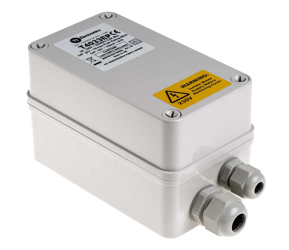 Produktfoto 1 von RS PRO Linearnetzteil, 4 A 24 V ac L. 187.2 mm 96 VA B. 122.2 mm T. 89.9 mm