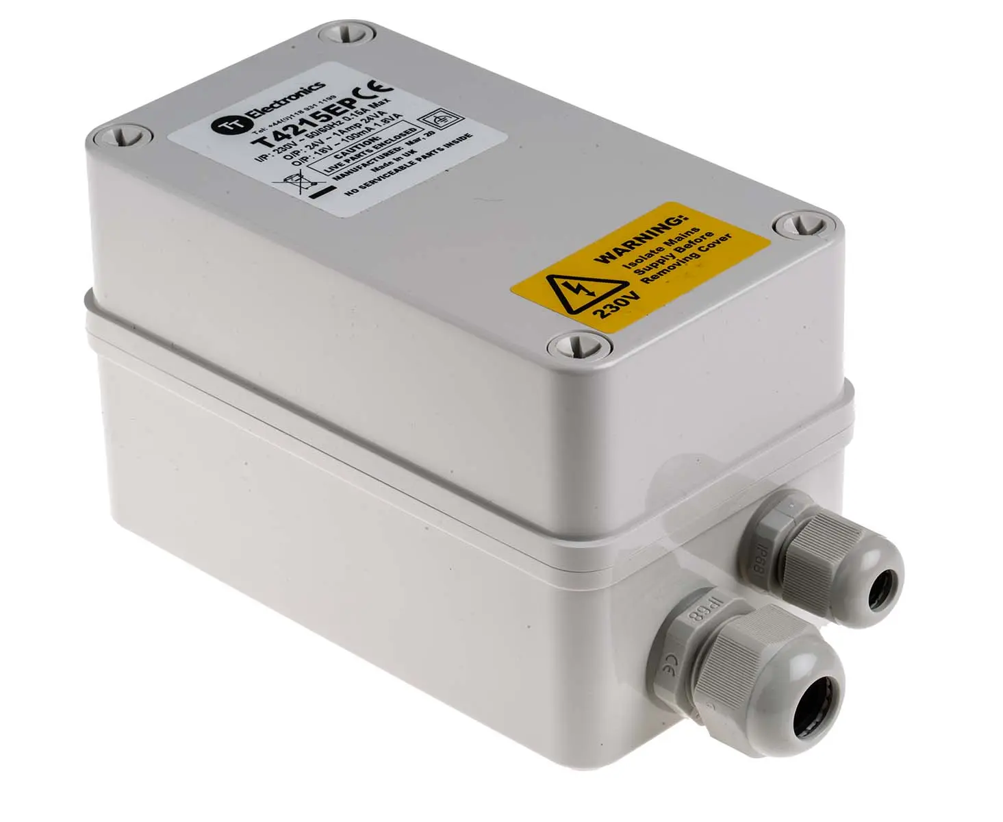 Produktfoto 1 von RS PRO Linearnetzteil, 1 A 24 V ac L. 187.2 mm 24 VA B. 122.2 mm T. 89.9 mm