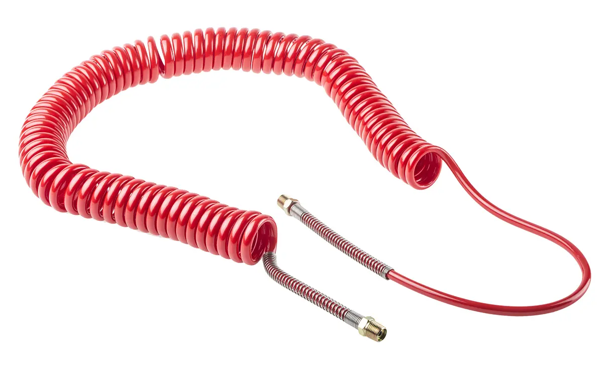 Produktfoto 1 von RS PRO 6 m CPC Polyurethan Spiralschlauch Rot, Innen-Ø 5 mm, 10 bar 65 °C -20 °C