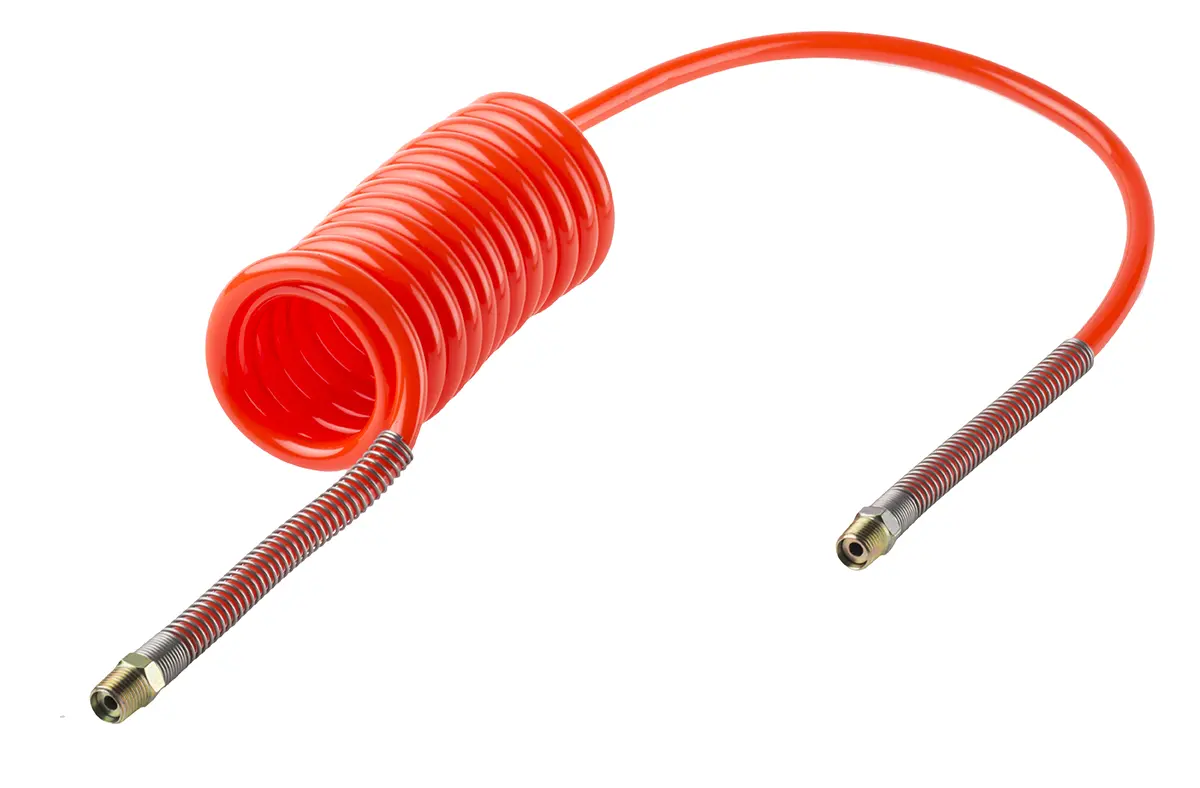 Produktfoto 1 von RS PRO 2 m CPC Polyurethan Spiralschlauch Rot, Innen-Ø 6.5 mm, 10 bar 65 °C -20 °C