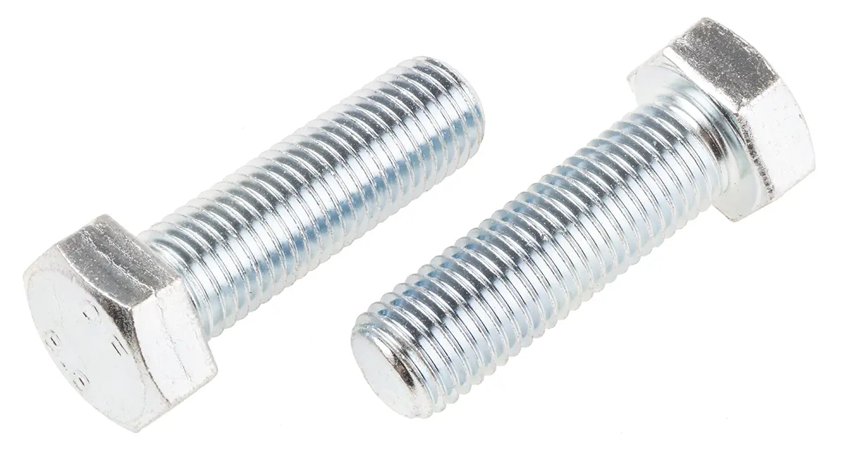 Produktfoto 1 von RS PRO M20 x 2.50 mm Sechskantschraube, Stahl Glanzzink, DIN 933