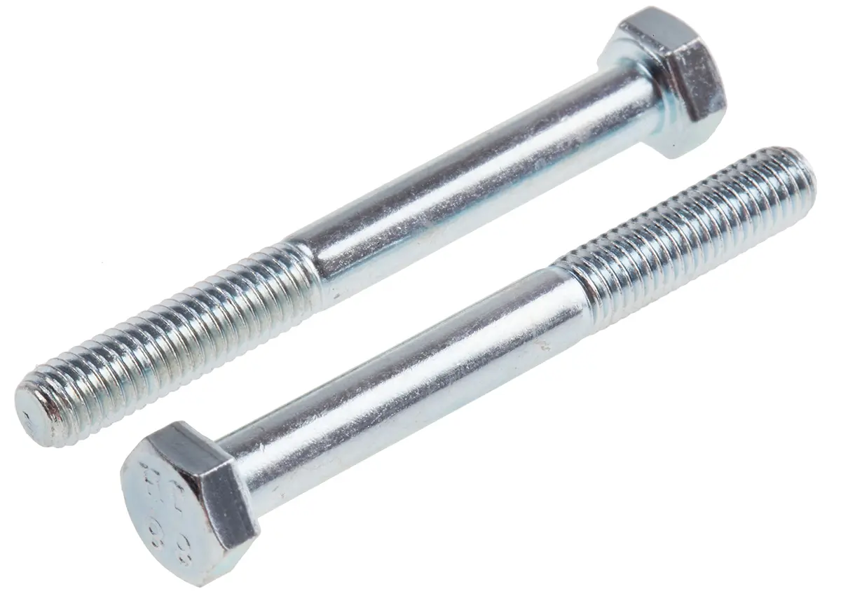 Produktfoto 1 von RS PRO M5 x 0.80 mm Sechskantschraube, Stahl Glanzzink, DIN 931