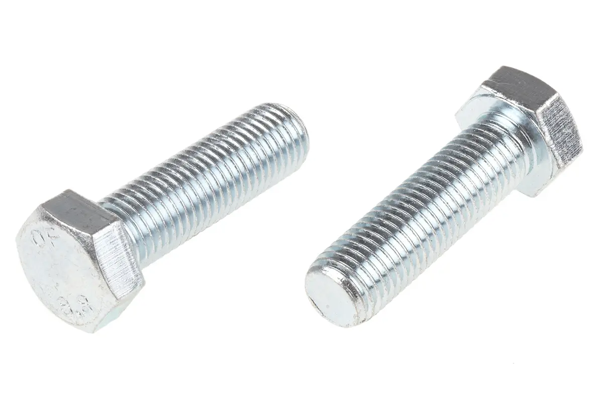 Produktfoto 1 von RS PRO M16 x 2.0 mm Sechskantschraube, Stahl Glanzzink, DIN 933