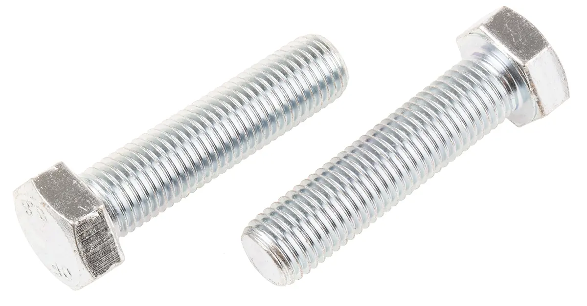Produktfoto 1 von RS PRO M16 x 2.0 mm Sechskantschraube, Stahl Glanzzink, DIN 933