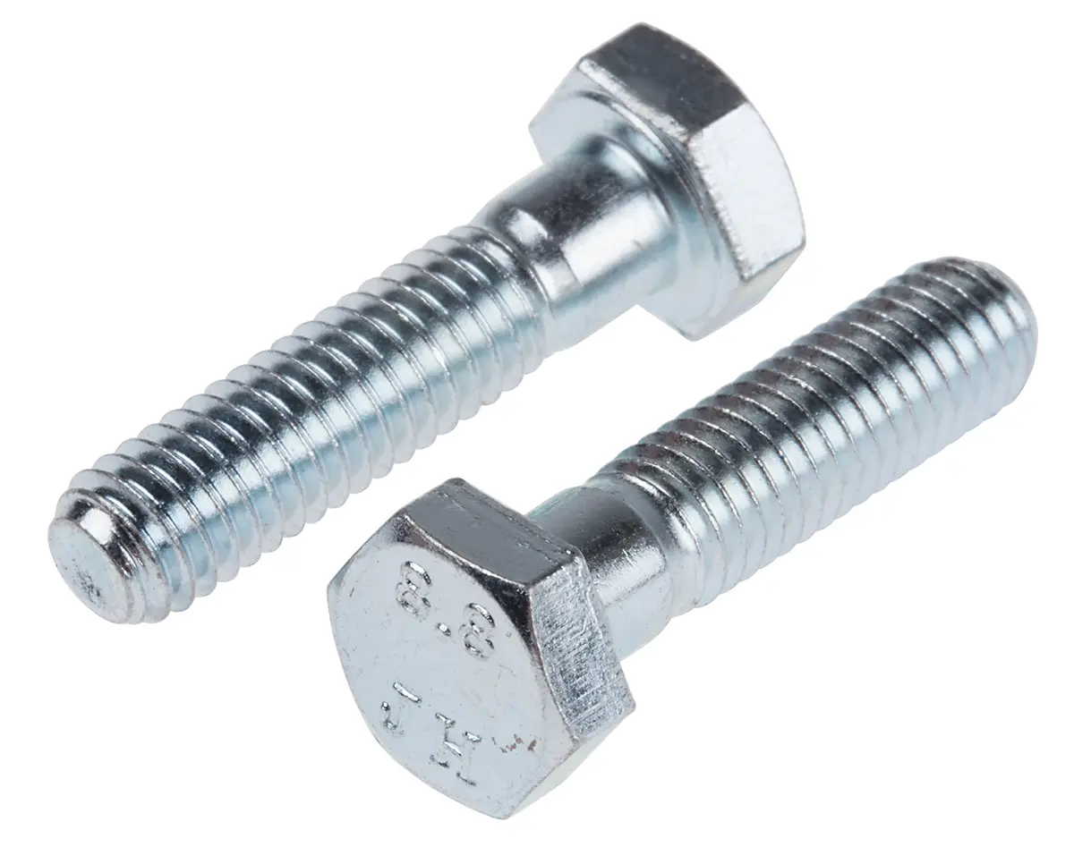 Produktfoto 1 von RS PRO M6 x 1.0 mm Sechskantschraube, Stahl Glanzzink, DIN 931