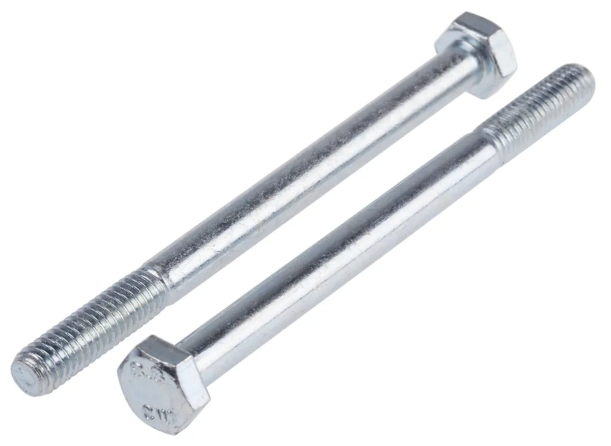 Produktfoto 1 von RS PRO M6 x 1.0 mm Sechskantschraube, Stahl Glanzzink, DIN 931