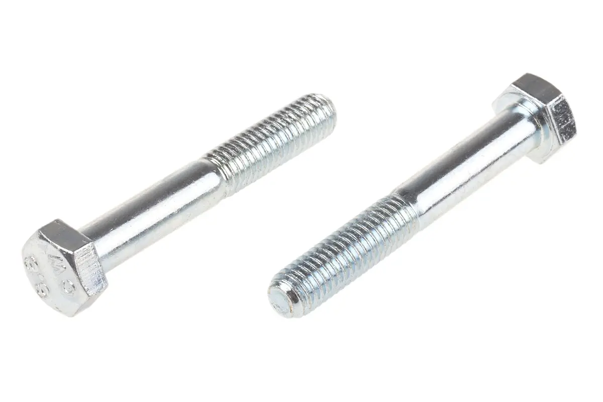 Produktfoto 1 von RS PRO M8 x 1.25 mm Sechskantschraube, Stahl Glanzzink, DIN 931