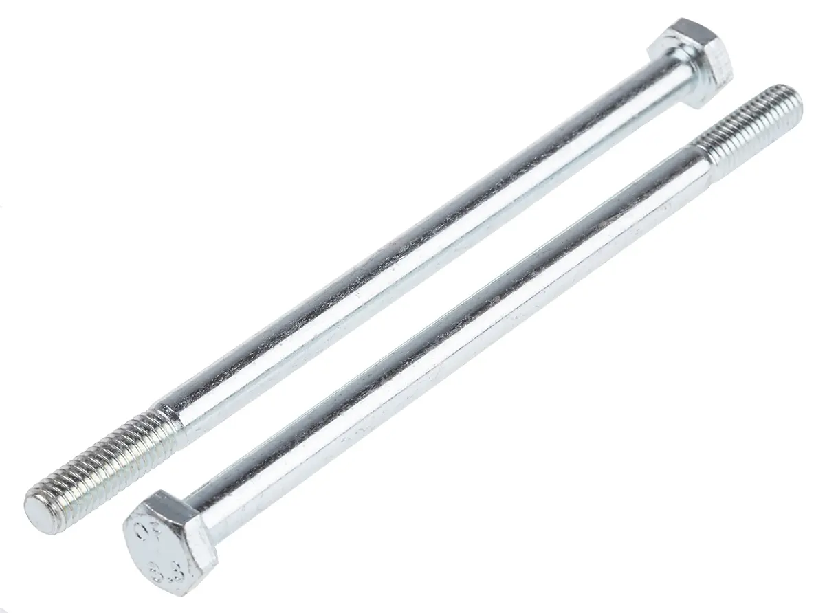 Produktfoto 1 von RS PRO M6 x 1.0 mm Sechskantschraube, Stahl Glanzzink, DIN 931
