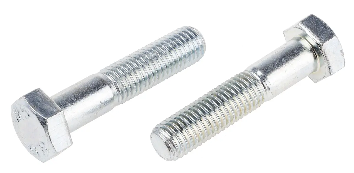 Produktfoto 1 von RS PRO Metrisch x 2.0 mm Sechskantschraube, Stahl Glanzzink, DIN 931