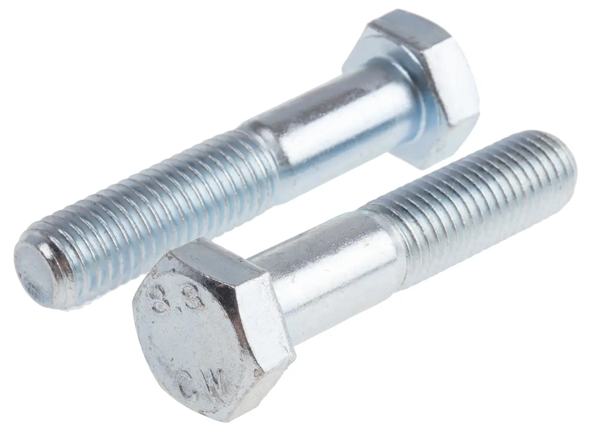 Produktfoto 1 von RS PRO Metrisch x 2.0 mm Sechskantschraube, Stahl Glanzzink, DIN 931