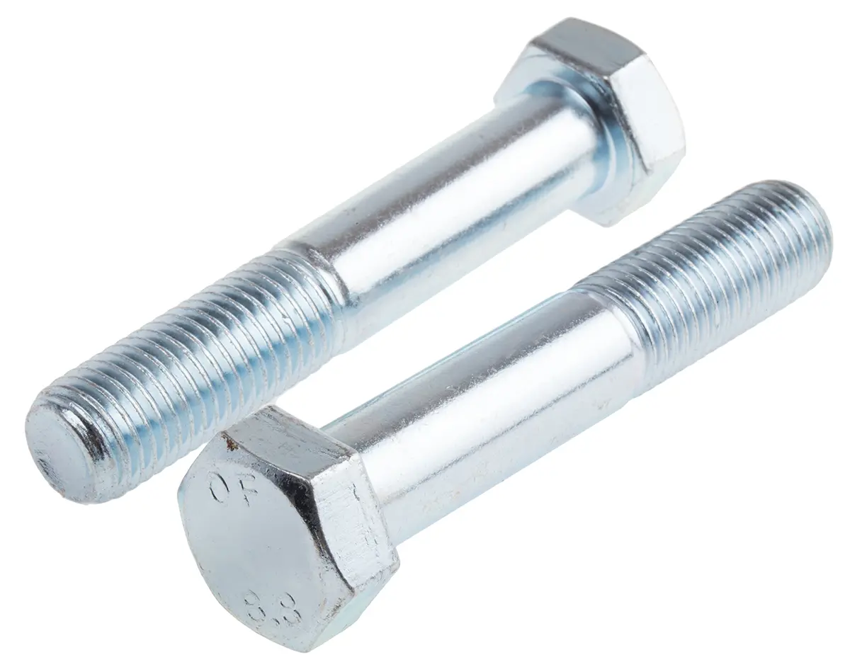 Produktfoto 1 von RS PRO Metrisch x 2.0 mm Sechskantschraube, Stahl Glanzzink, DIN 931