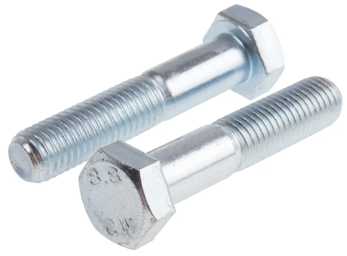 RS PRO Metrisch x 2.0 mm Sechskantschraube, Stahl Glanzzink, DIN 931