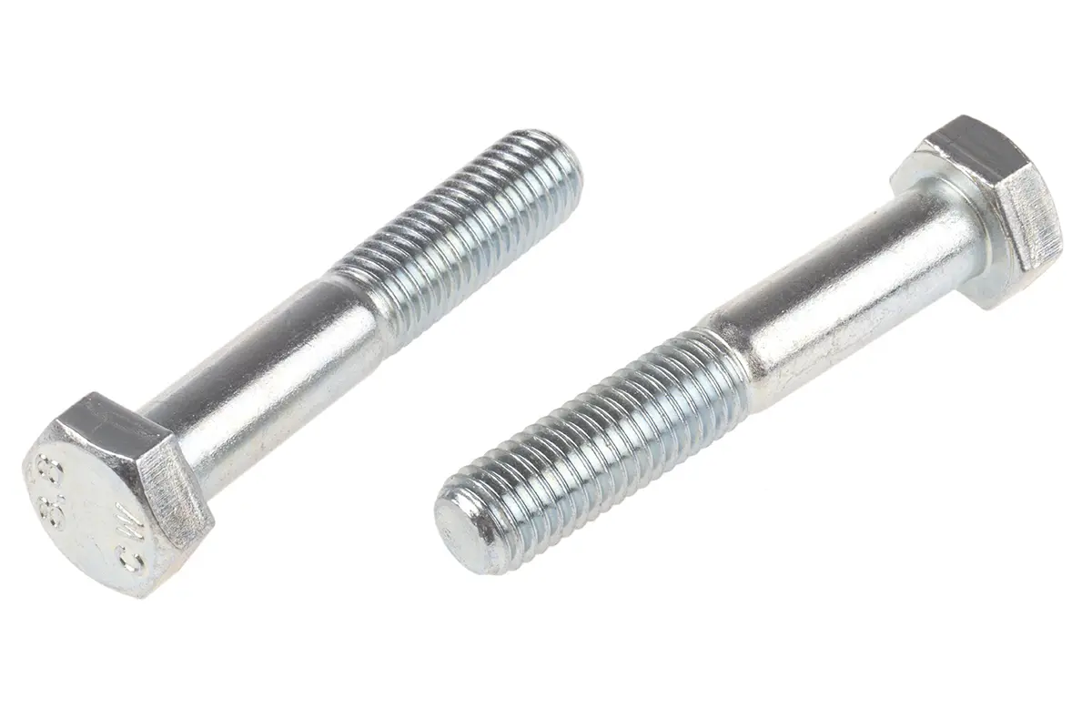 Produktfoto 1 von RS PRO Metrisch x 2.0 mm Sechskantschraube, Stahl Glanzzink, DIN 931