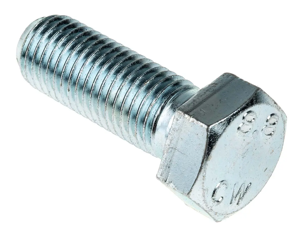 Produktfoto 1 von RS PRO M16 x 2.0 mm Sechskantschraube, Stahl Glanzzink, DIN 931