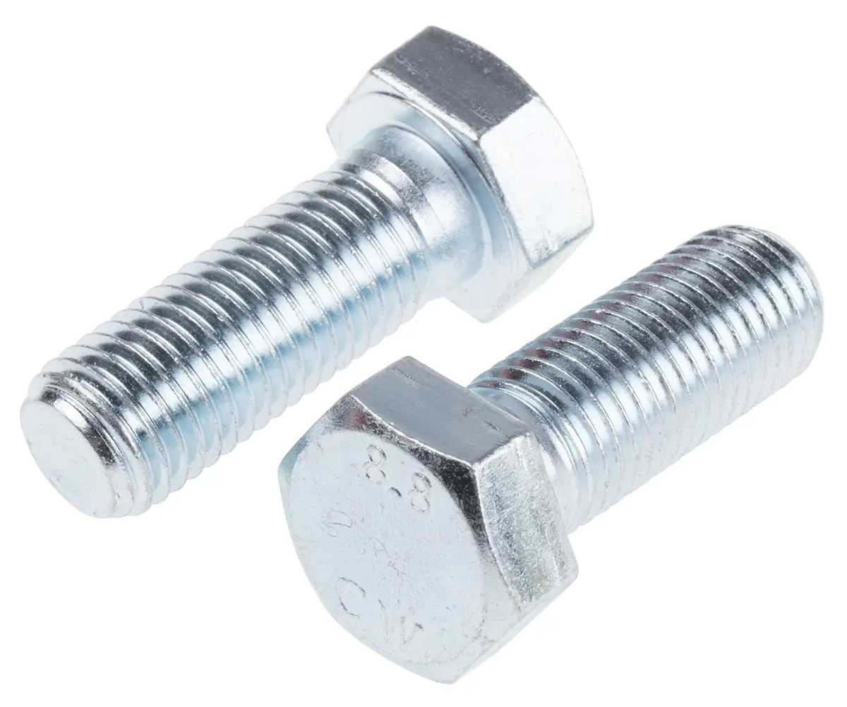 Produktfoto 1 von RS PRO M20 x 2.50 mm Sechskantschraube, Stahl Glanzzink, DIN 931
