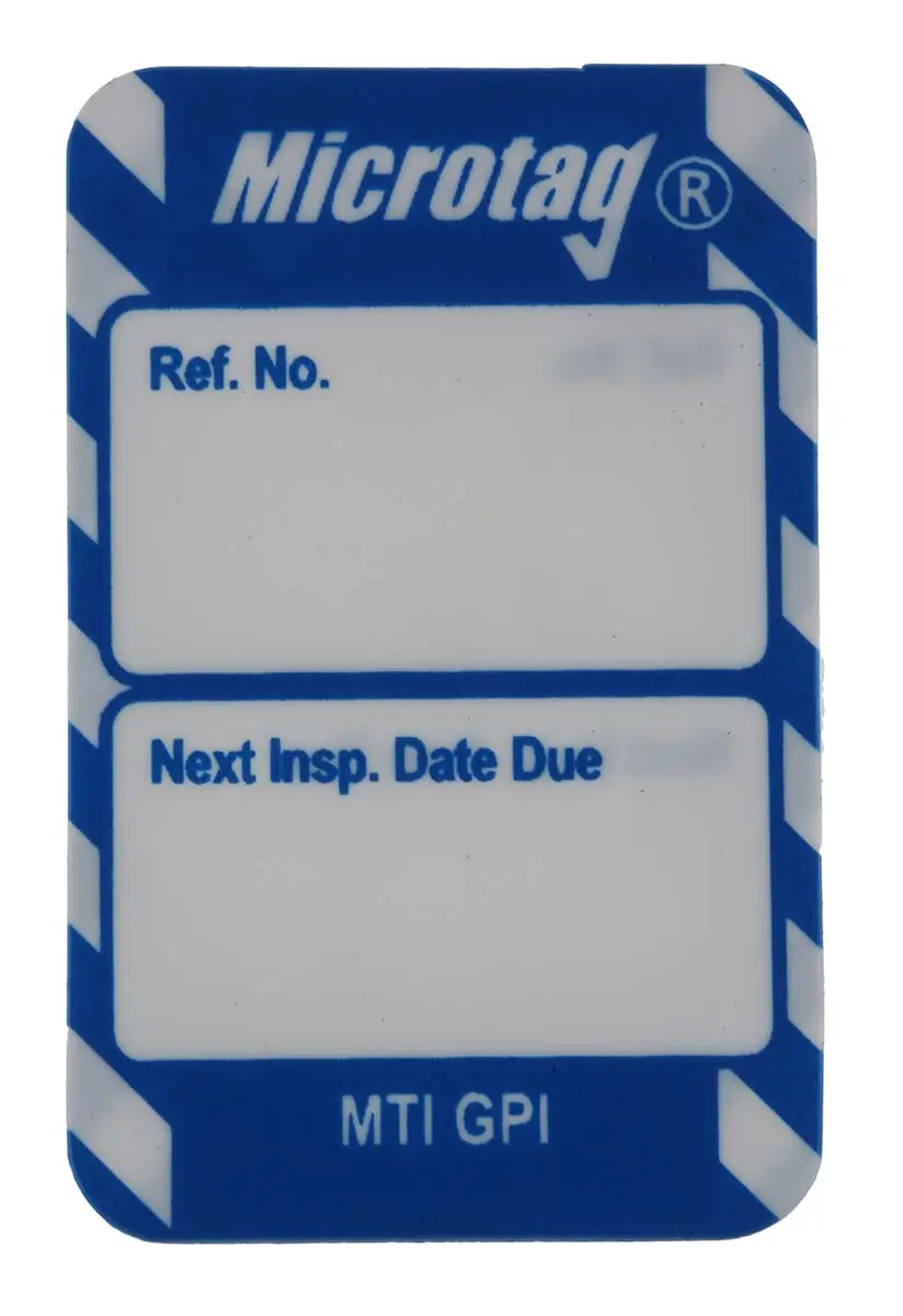 Brady Mikro-Tag Inspektionsanhänger Englisch Weiß auf Blau, 20 Per Pack Stück, Setinhalt 20 Microtag-Einsätze