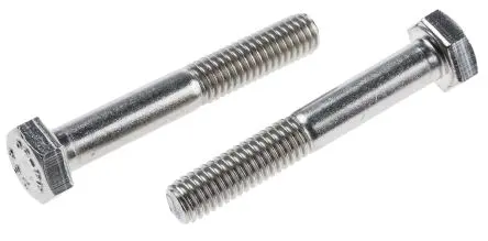 Produktfoto 1 von RS PRO M6 x 40 mm Sechskantschraube, Edelstahl glatt, DIN 931