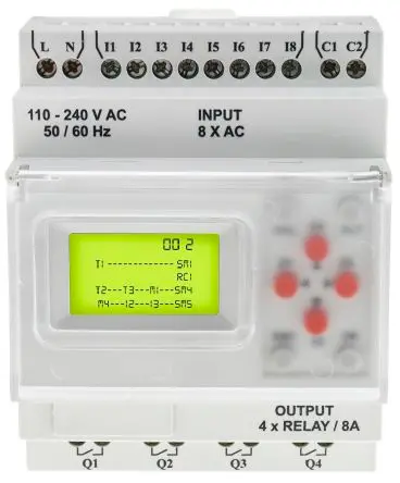 Produktfoto 1 von RS PRO Logikmodul, 8 Eing. Digital Ausg.Typ Digital Eing.Typ