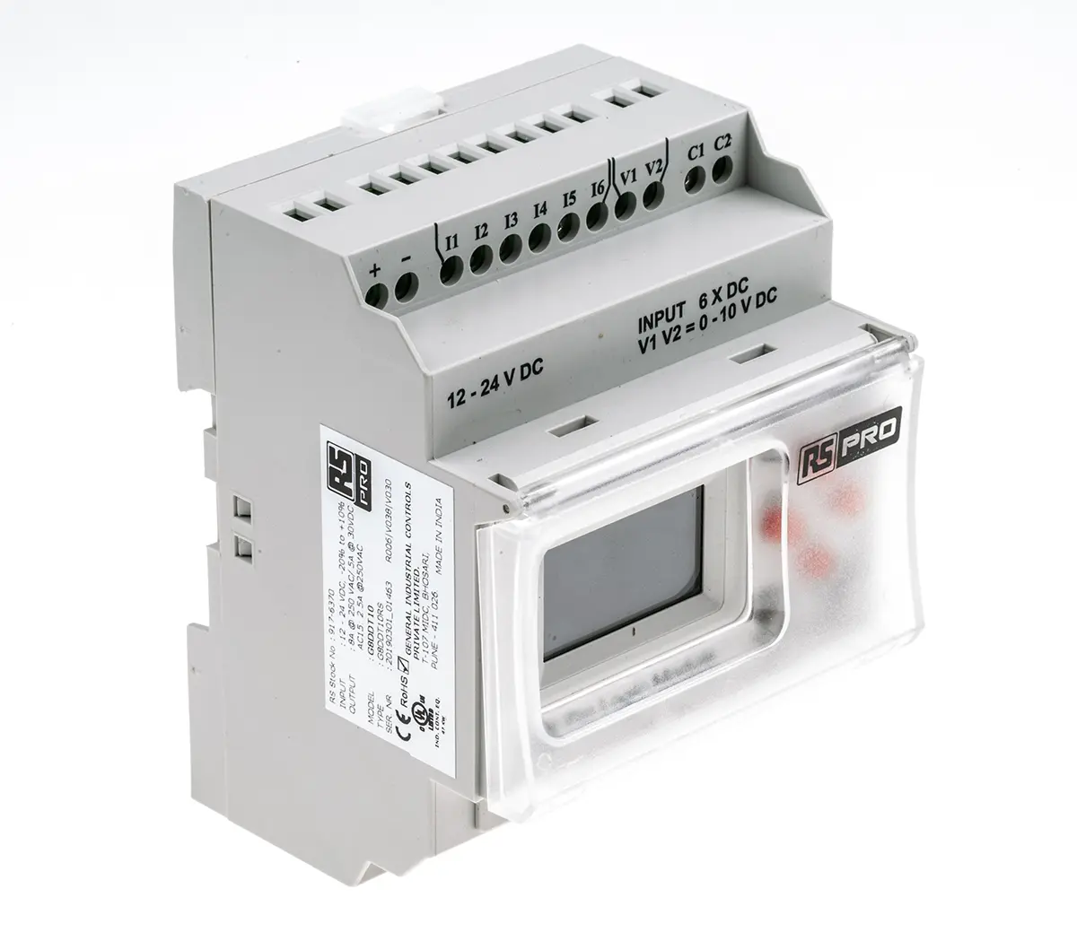 Produktfoto 1 von RS PRO Logikmodul, 8 Eing. Digital, Relais Ausg.Typ Analog, digital Eing.Typ 12 → 24 V dc
