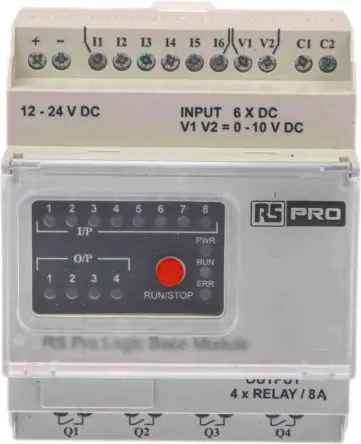 Produktfoto 1 von RS PRO Logikmodul, 8 Eing. Digital Ausg.Typ Analog Eing.Typ