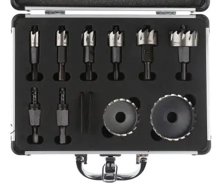Produktfoto 1 von RS PRO, Ø 63 mm HSS Bohrer Zentrierbohrer inkl. Holz, Kohlenstoffstahl, Aluminium, Ø 1mm 8-Stk. / Bohrtiefe 11 mm