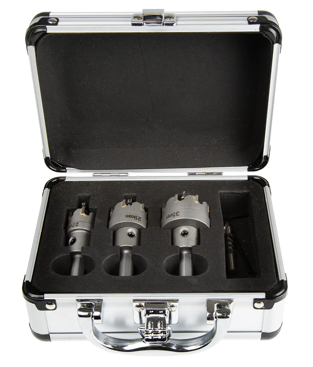RS PRO Wolframcarbid-Spitze Kernbohrkrone mit Zentrierbohrer, Ø 22 → 35mm 3-Stk.