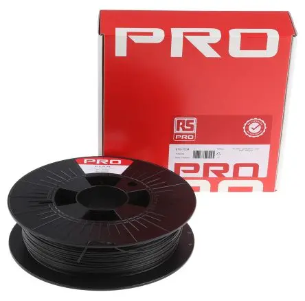 Produktfoto 1 von RS PRO CARBON-P 3D-Drucker Filament, Schwarz, 1.75 mm, Fused Deposition Modelling (FDM), 500 g
