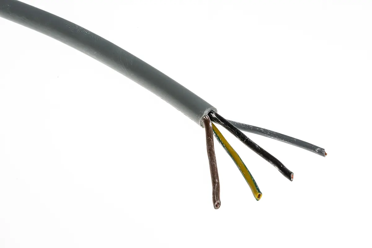 Produktfoto 1 von AXINDUS H05VVF Netzkabel, 4-adrig Grau /Ø 6.6 → 8.3 mm Außen-ø , 50 m 70 °C, 300 V, 500 V, Polyvinylchlorid