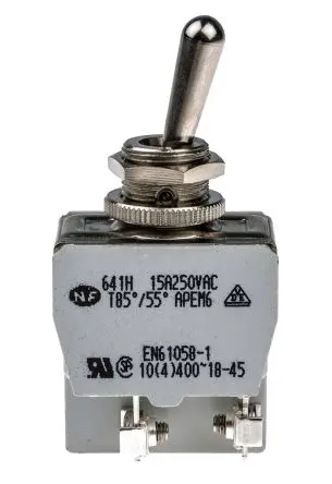 Produktfoto 1 von APEM Panel Kippschalter DPST, Ein-Aus, 24 V dc, 400 V ac, 15A, Schraube