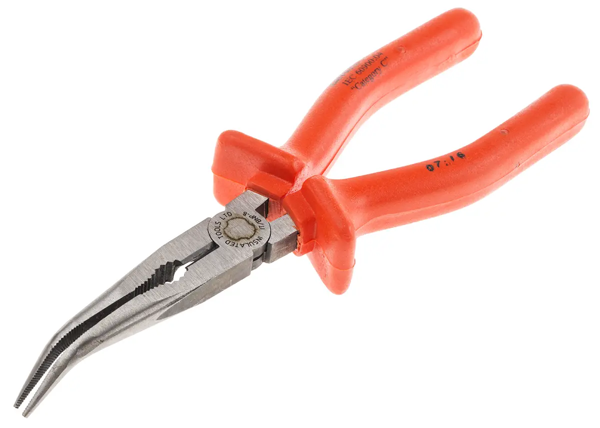 Produktfoto 1 von ITL Insulated Tools Ltd Spitzzange Gebogene Spitze 210 mm VDE 1000V zugelassen
