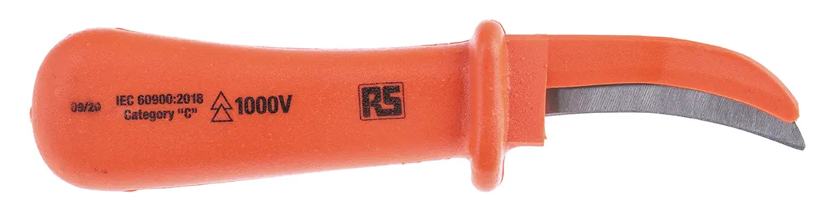 Produktfoto 1 von ITL Insulated Tools Ltd VDE 1000V zugelassen Kabelmesser 175 mm, Klinge 65 mm Stahl gehärtet