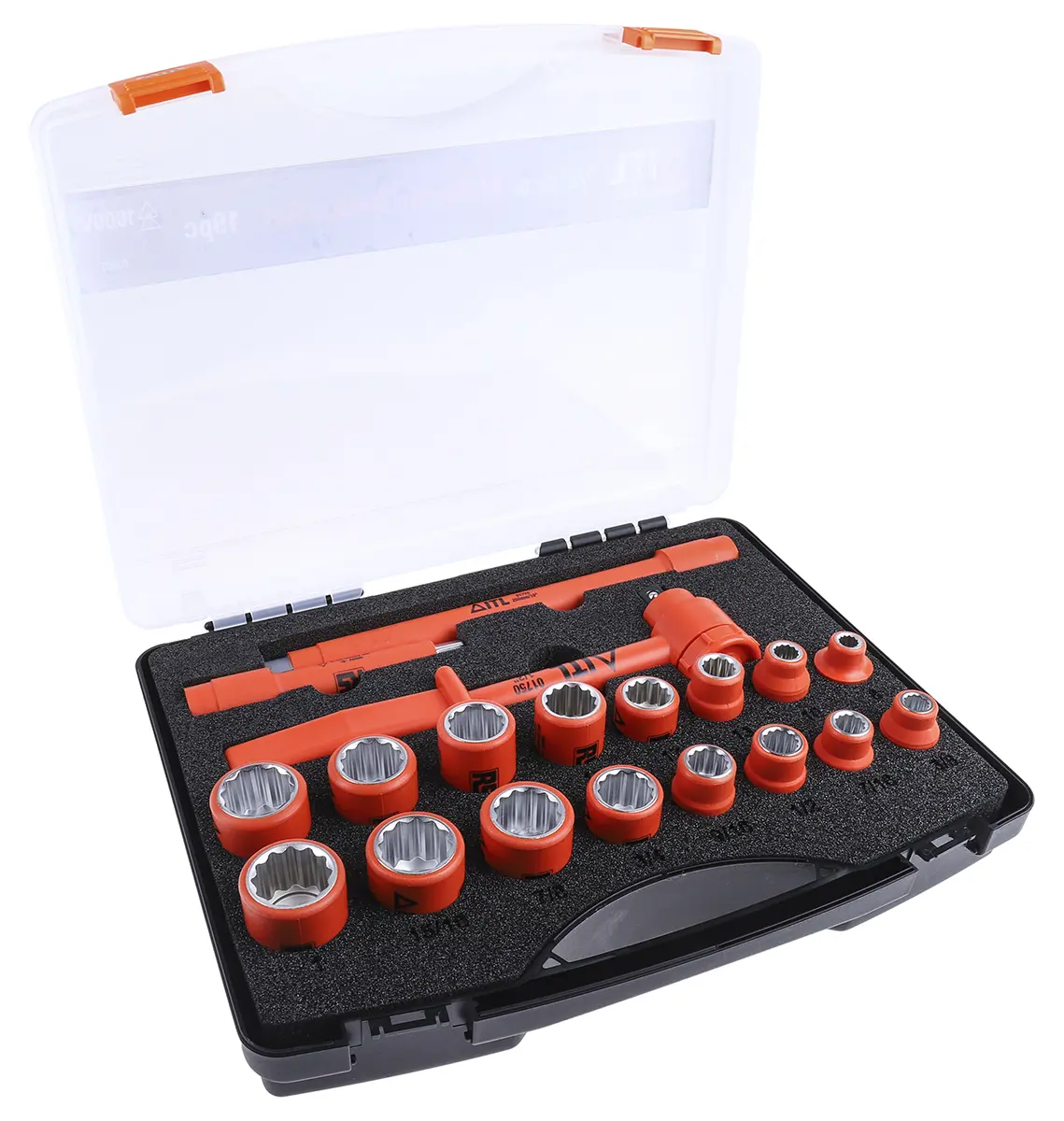 Produktfoto 1 von ITL Insulated Tools Ltd 1/2 in Vierkant 12-Kant Nylon 11 VDE 1000V zugelassen 19-teilig