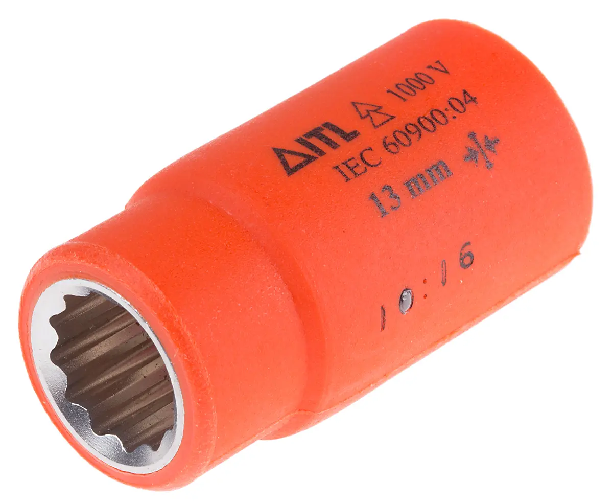 Produktfoto 1 von ITL Insulated Tools Ltd 1/2 in 12-Kant Buchse SW 13 mm Vierkant VDE 1000V zugelassen x 50 mm