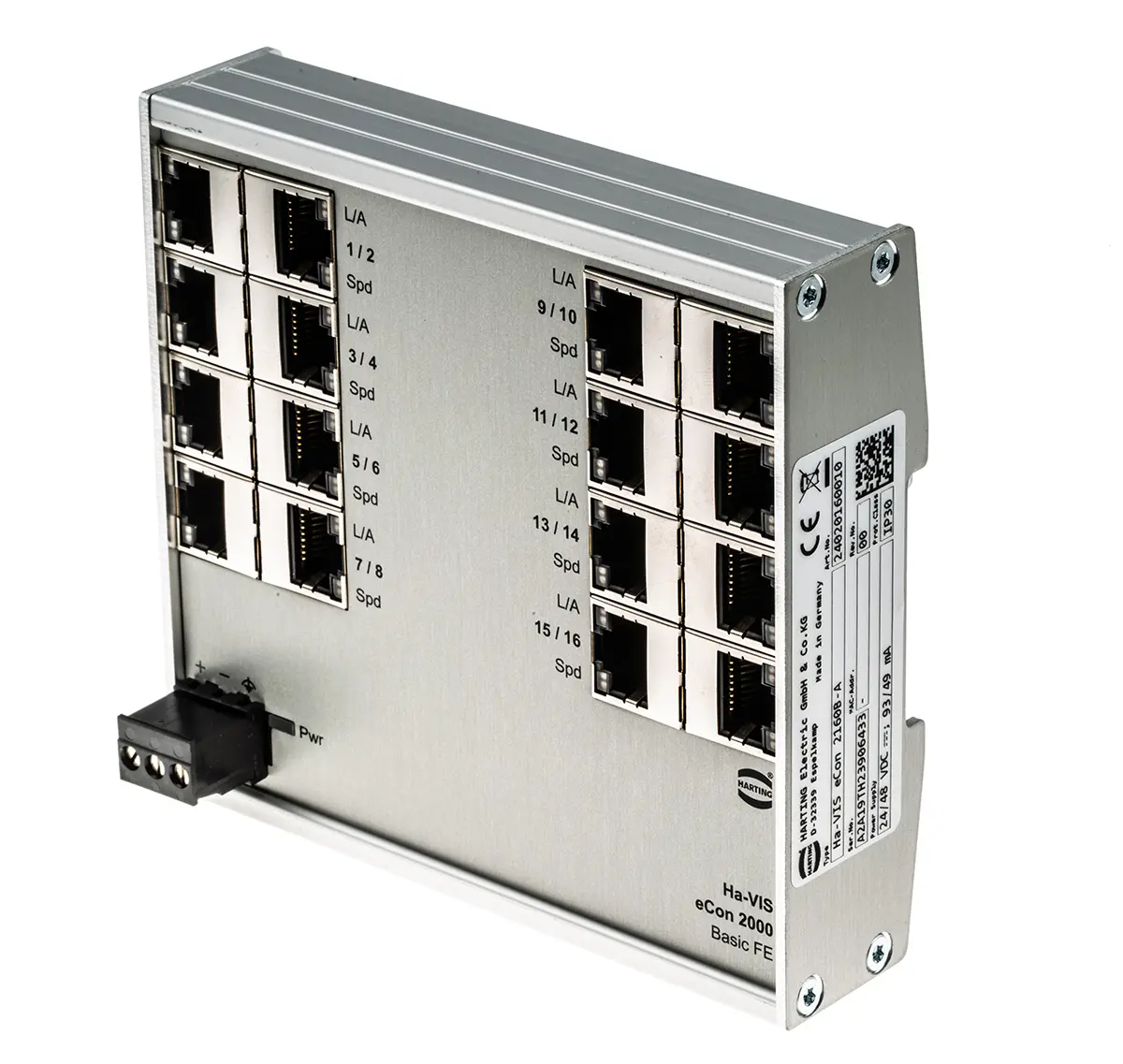 HARTING Ethernet-Switch 16-Port Unmanaged 120 x 27.3 x 113.5mm