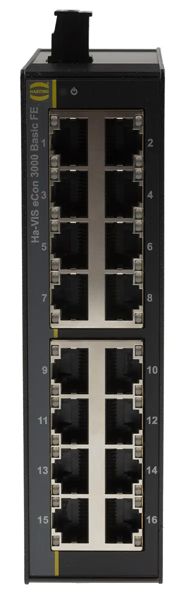 Produktfoto 1 von HARTING Ethernet-Switch 16-Port Unmanaged 38 x 107.5 x 142mm