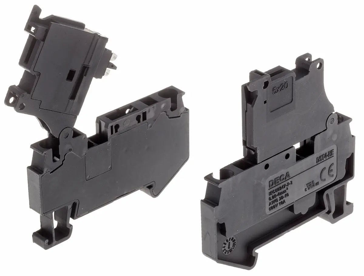 Produktfoto 1 von RS PRO Anschlussklemmenblock für Durchkontaktierung Schwarz, 4mm², 600V Klemme Abgesichert