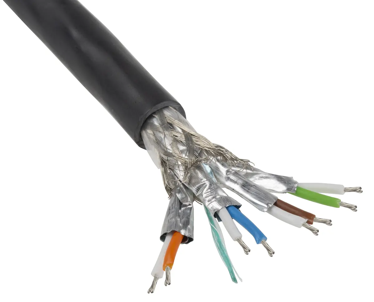 Produktfoto 1 von HARTING Ha-VIS EtherRail Cat7 Ethernet-Kabel, 50 m, Schwarz Abgeschirmt Geschirmt, Aussen ø 8.8 mm Außen-ø , Raucharm