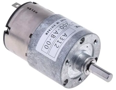 Produktfoto 1 von Nidec Components HG37 M. Getriebe DC-Getriebemotor bis 59 Ncm 200:1, 24V dc, 22U/min, Wellen-Ø 6 mm, 36.6mm x 39 mm x 12