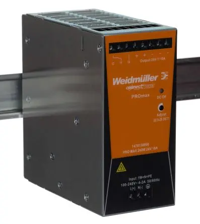 Produktfoto 1 von Weidmüller PRO Max DIN-Schienen Netzteil Geschalteter Modus 370 V dc, 277V ac Wechselstrom/Gleichstrom / 10 A 28V dc DC